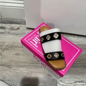 Corkys Hey Girl Low Tide Double Strap Sandal Black Sandals